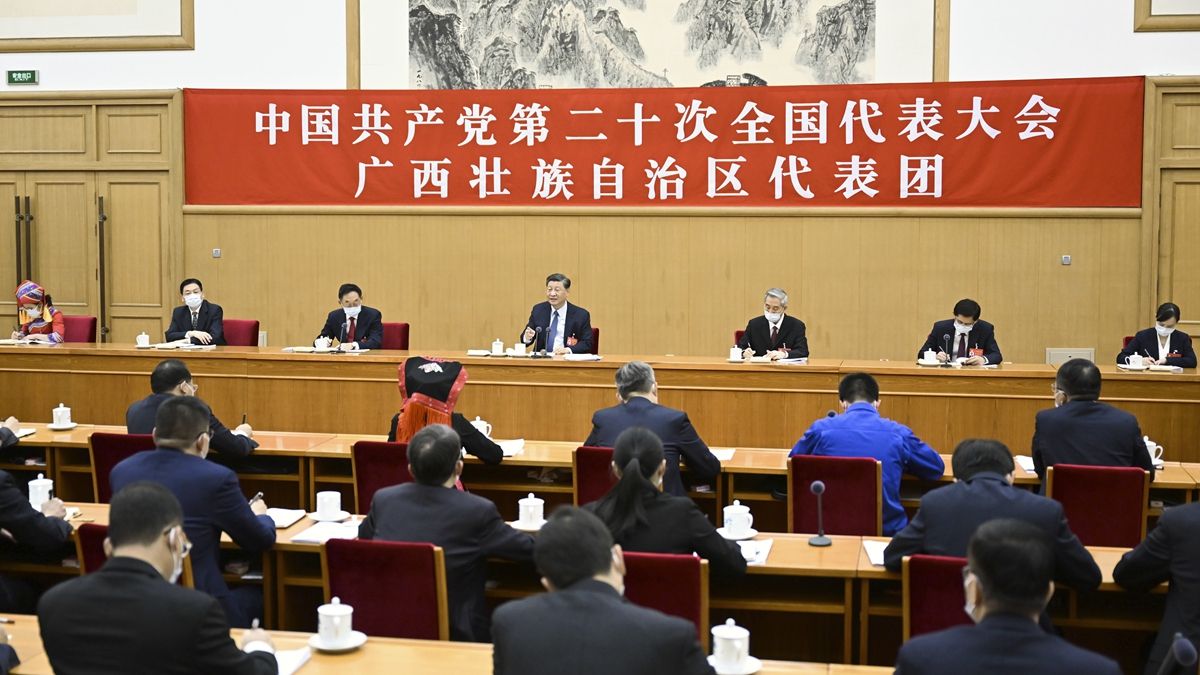 习近平加入党的二十大广西代表团讨论